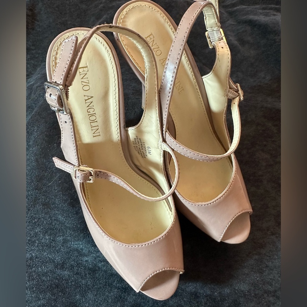 Enzo Angiolini Women's Liliac Peep-Toe Heels Sz 6 1/2.